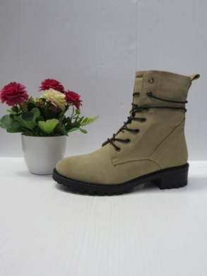 Botki damskie ocieplane na płaskim (36-41) C810 KHAKI