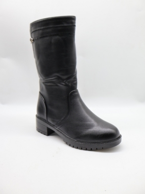 Kozaki damskie ocieplane na obcasie (37-42) 2402 BLACK