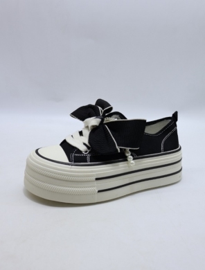 Trampki damskie na płaskim (35-40) BD31 BLACK