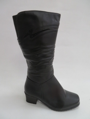 Kozaki damskie ocieplane na obcasie (36-41) 7739-1 BLACK