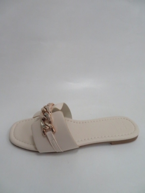 Klapki damskie na płaskim (36-41) 98-43 BEIGE