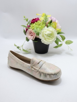 Mokasyny damskie na płaskim (36-41) HJJ-03 BEIGE/PLOWER