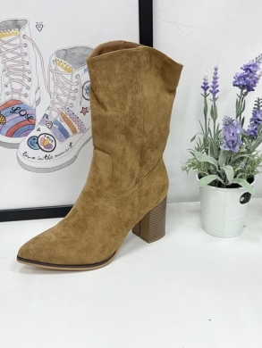 Kozaki damskie na obcasie (36-41) 8613 CAMEL