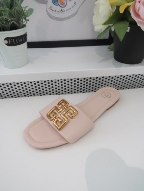Klapki damskie na płaskim (36-41) GG62 BEIGE