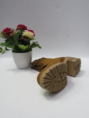 Botki damskie ocieplane na obcasie (36-41) 8632P CAMEL