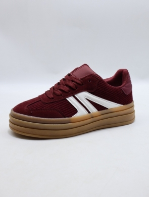Buty sportowe damskie na płaskim (36-41) 3902 WINE