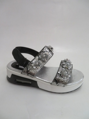Sandały damskie na koturnie (36-41) W19-7312 SILVER