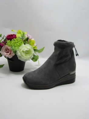 Botki damskie ocieplane na koturnie (36-41) 1319 GREY