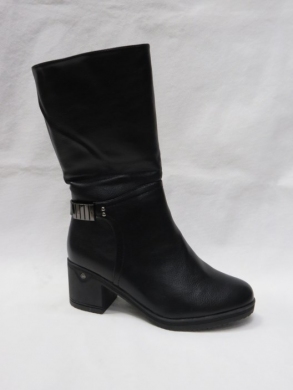 Kozaki damskie ocieplane na obcasie (36-41) G3605 BLACK