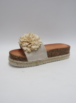 Klapki damskie na koturnie (36-41) DF853 BEIGE