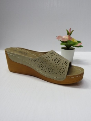 Klapki damskie na koturnie (36-41) 6094-3 BEIGE