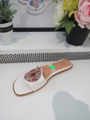 Klapki damskie na płaskim (36-41) LOLA5022 WHITE