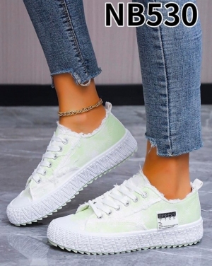 Trampki damskie na płaskim (36-41) NB530 LGREEN