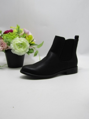 Botki damskie ocieplane na płaskim (36-41) 013B BLACK