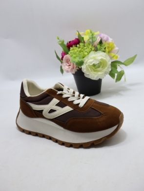 Buty sportowe damskie na płaskim (36-41) B2141 BROWN