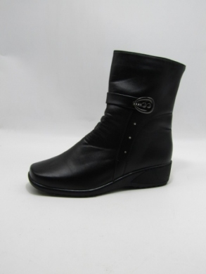 Botki damskie ocieplane na koturnie (39-43) B11 BLACK