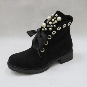 Botki damskie na płaskim (36-41) 8371 BLACK
