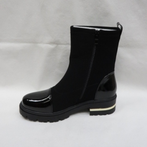 Botki damskie ocieplane na płaskim (36-41) JJ46 BLACK