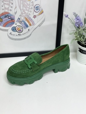 Mokasyny damskie na płaskim (36-41) H8-257 GREEN