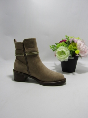 Botki damskie ocieplane na obcasie (36-41) 2612 KHAKI