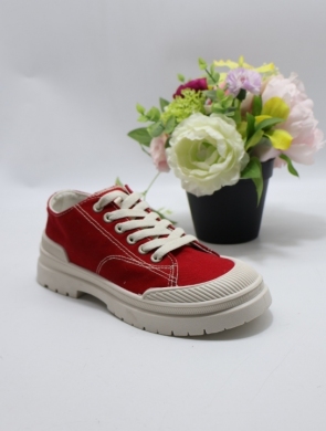 Trampki damskie na płaskim (36-41) BL281 RED
