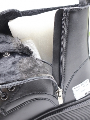 Botki damskie ocieplane na płaskim (36-41) E8223-1 BLACK