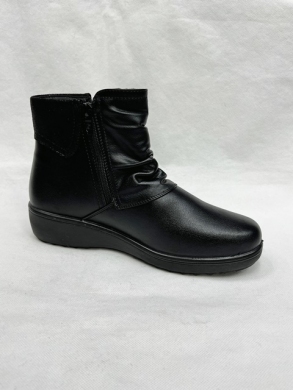 Botki damskie ocieplane na płaskim (36-42) 7102-1 BLACK