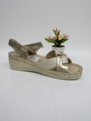 Sandały damskie na koturnie (36-41) 7AA2301 GOLD/GOLD