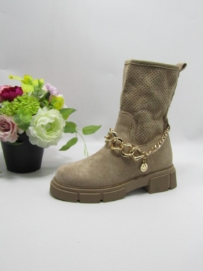 Botki damskie na płaskim (36-41) 26128 KHAKI