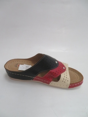Klapki damskie na płaskim (36-41) 1109 BLACK/RED