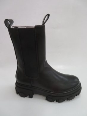 Kozaki damskie ocieplane na płaskim (36-41) 888-22 BLACK