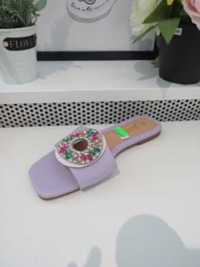 Klapki damskie na płaskim (36-41) W81 PURPLE