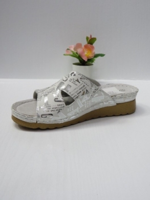 Klapki damskie na koturnie (36-41) 7AA2304 SILVER