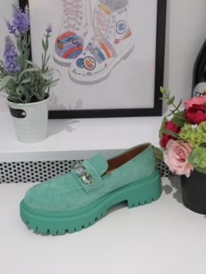 Mokasyny damskie na płaskim (36-41) H8-261 GREEN