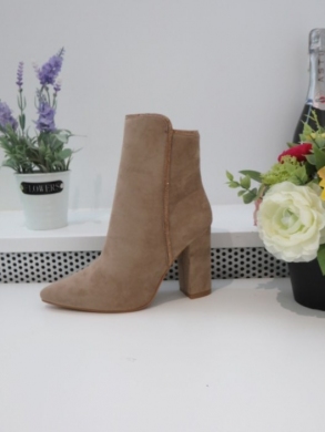 Botki damskie na obcasie (36-41) 9536A KHAKI