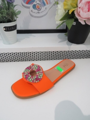 Klapki damskie na płaskim (36-41) LOLA5022 ORANGE