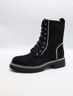 Botki damskie na płaskim (36-41) 6883-PA black