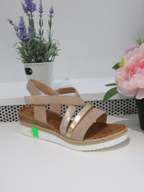 Sandały damskie na koturnie (36-41) F6183 BEIGE