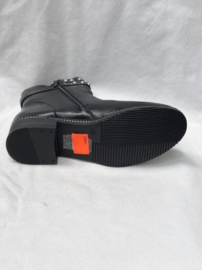 Botki damskie ocieplane na płaskim (36-41) HC283 BLACK