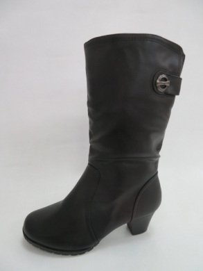 Kozaki damskie ocieplane na obcasie (39-41) D88177-62 BLACK