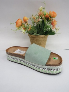 Klapki damskie na koturnie (36-41) 055-137 GREEN
