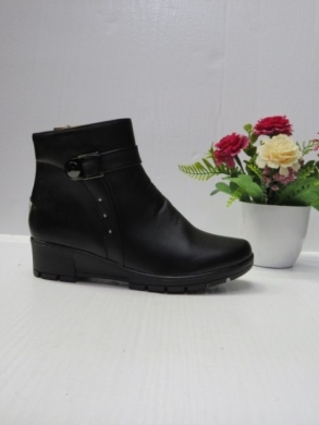 Botki damskie ocieplane na koturnie (37-42) 420-3 BLACK