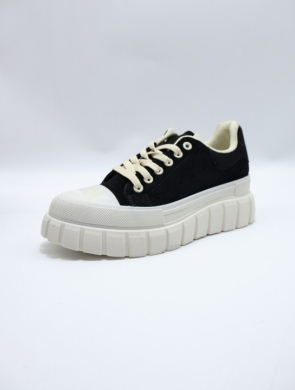 Trampki damskie na płaskim (36-41) 8355-1 BLACK