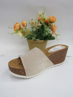 Klapki damskie na koturnie (36-41) 8282 BEIGE