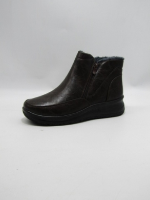 Botki damskie ocieplane na płaskim (36-41) 0350 BROWN