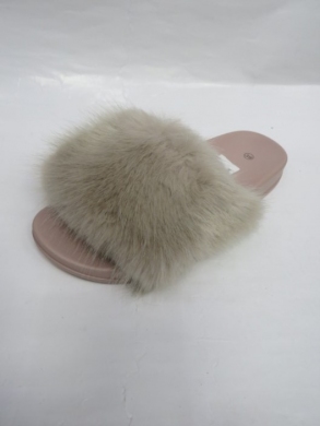 Klapki damskie z futerkiem (36-41) LS216 BEIGE