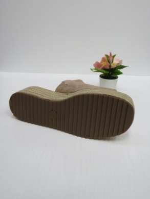 Klapki damskie na koturnie (36-41) 5937 KHAKI