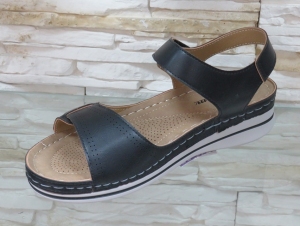 Sandały damskie na koturnie (36-41) B1738 BLACK