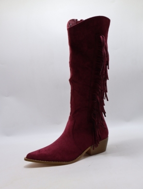 Kozaki damskie na obcasie (36-41) T179 WINE