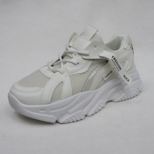 Buty sportowe damskie na płaskim (36-41) FF-32 WHITE